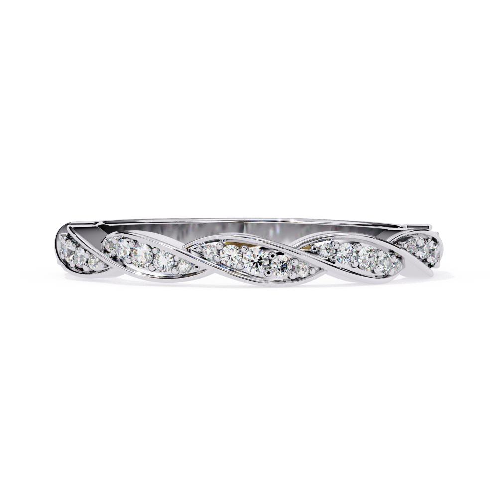 The Stephanie Multi Stone Dainty Twisted Wedding Band