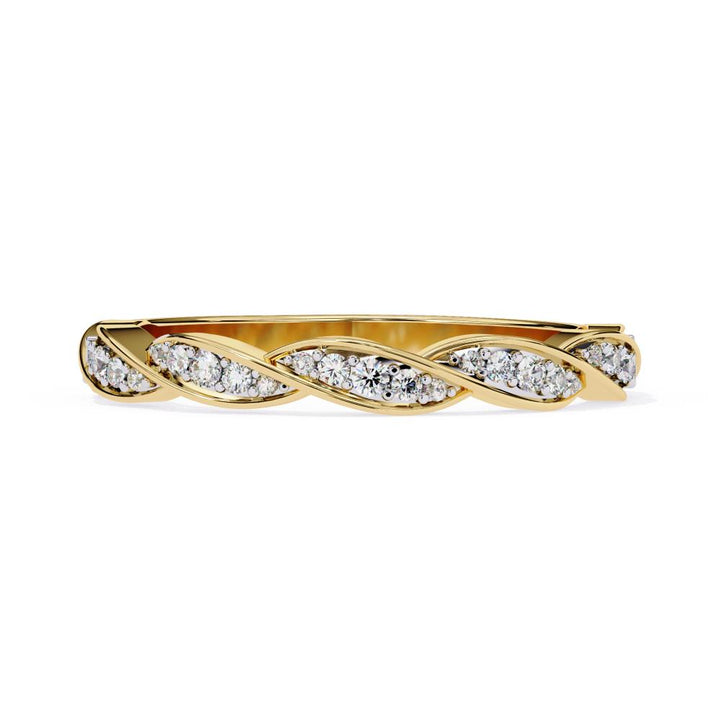 The Stephanie Multi Stone Dainty Twisted Wedding Band