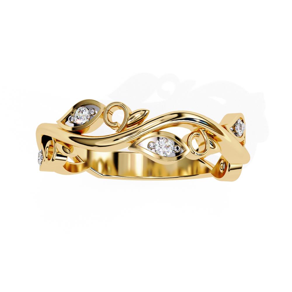 The Whitt Scrolling Floral Wedding Band