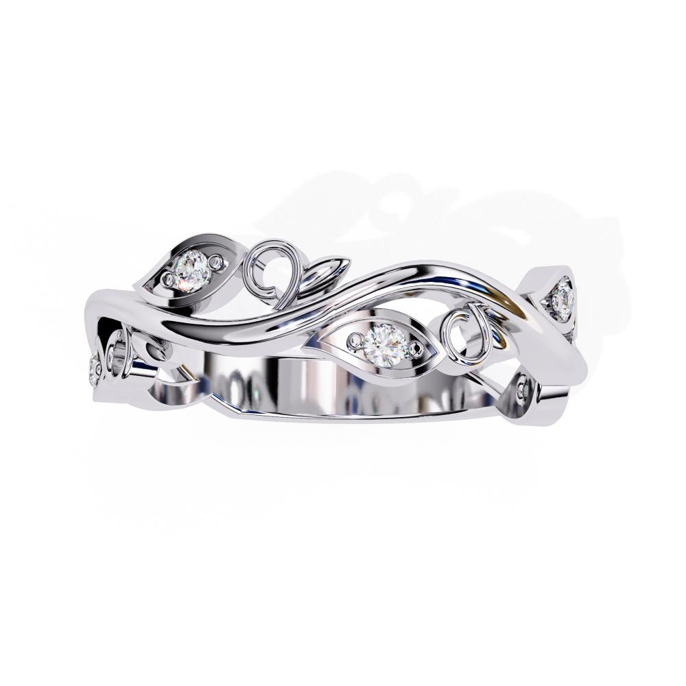 The Whitt Scrolling Floral Wedding Band