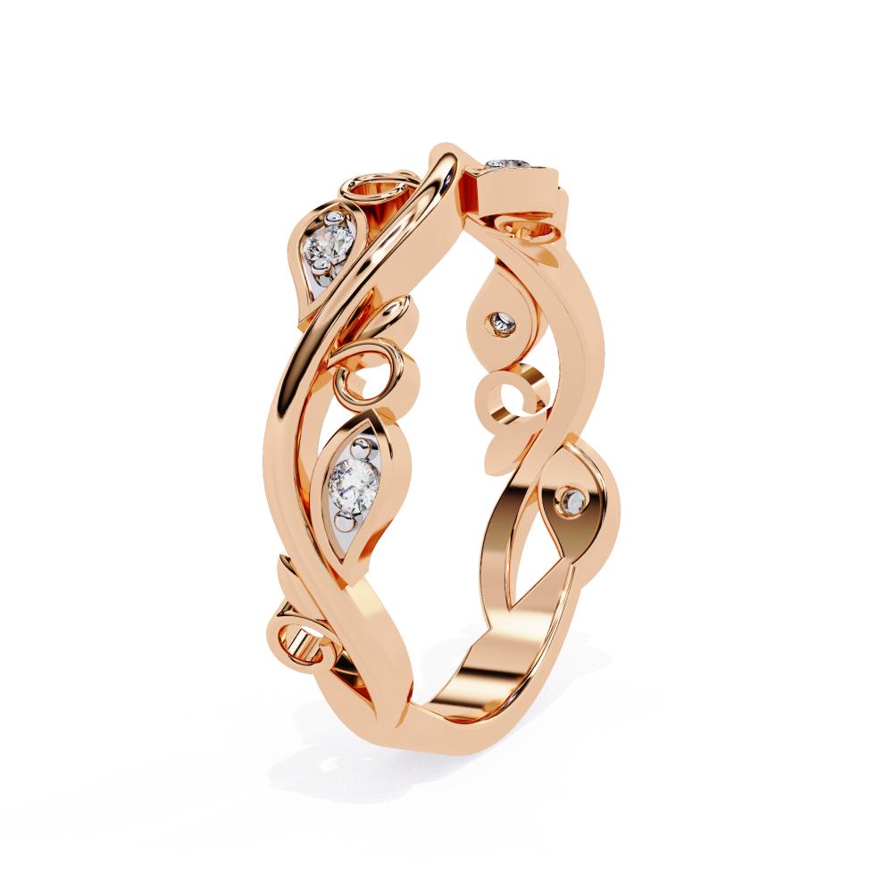 The Whitt Scrolling Floral Wedding Band