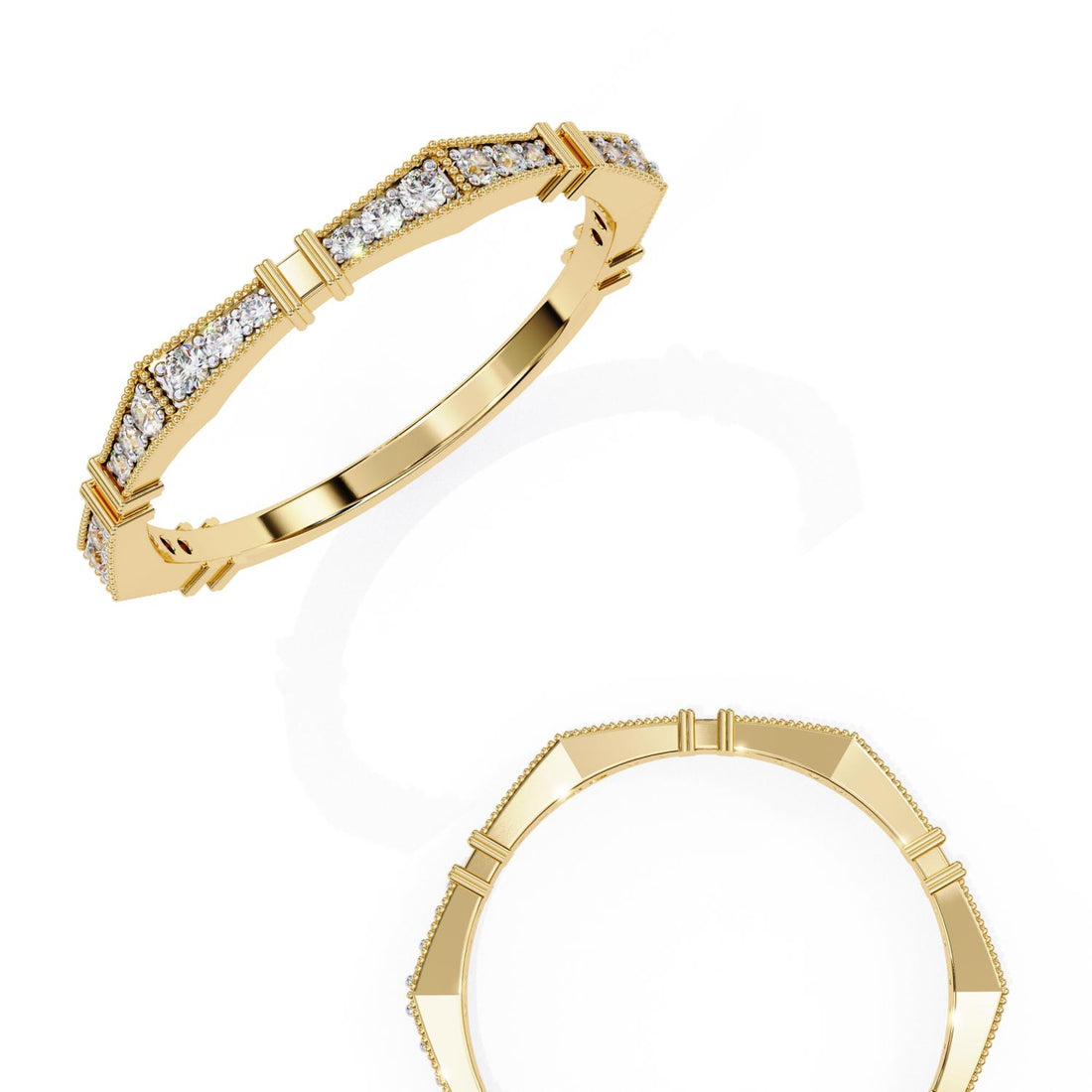 The Michael Milgrain Half Eternity Wedding Band