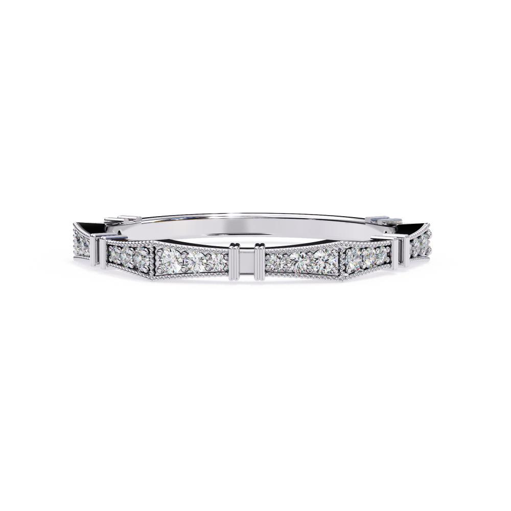 The Michael Milgrain Half Eternity Wedding Band