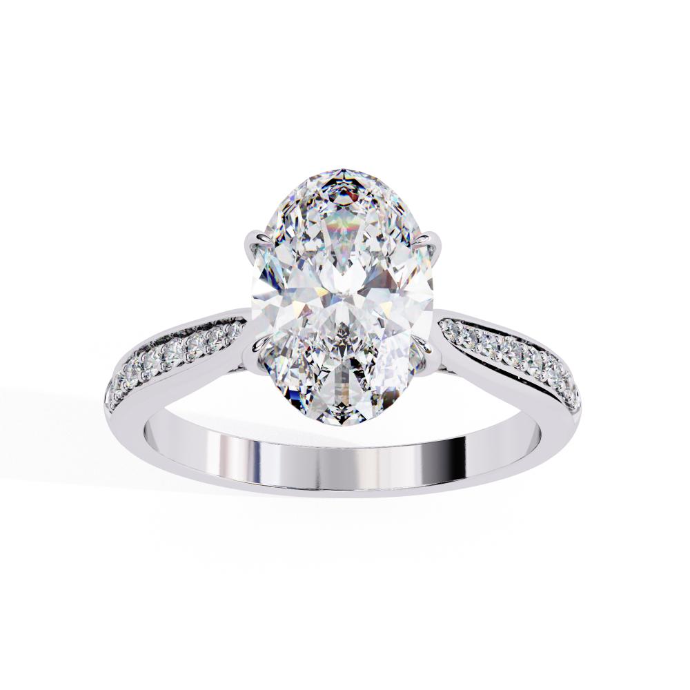 The Nataley Oval Hidden Accent Engagement Ring