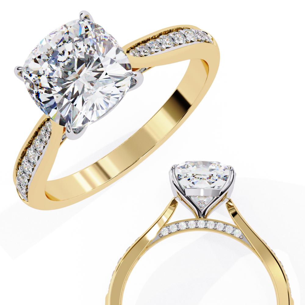 The Nataley Cushion Hidden Accent Engagement Ring