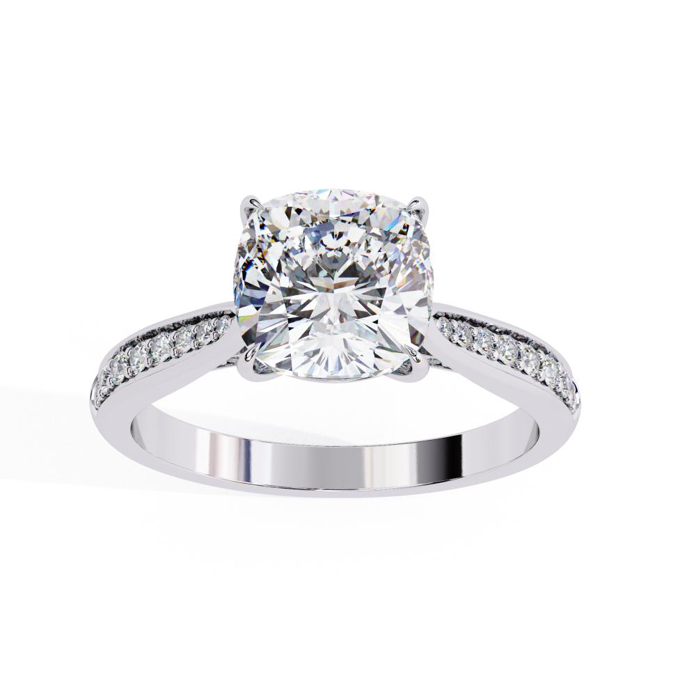 The Nataley Cushion Hidden Accent Engagement Ring