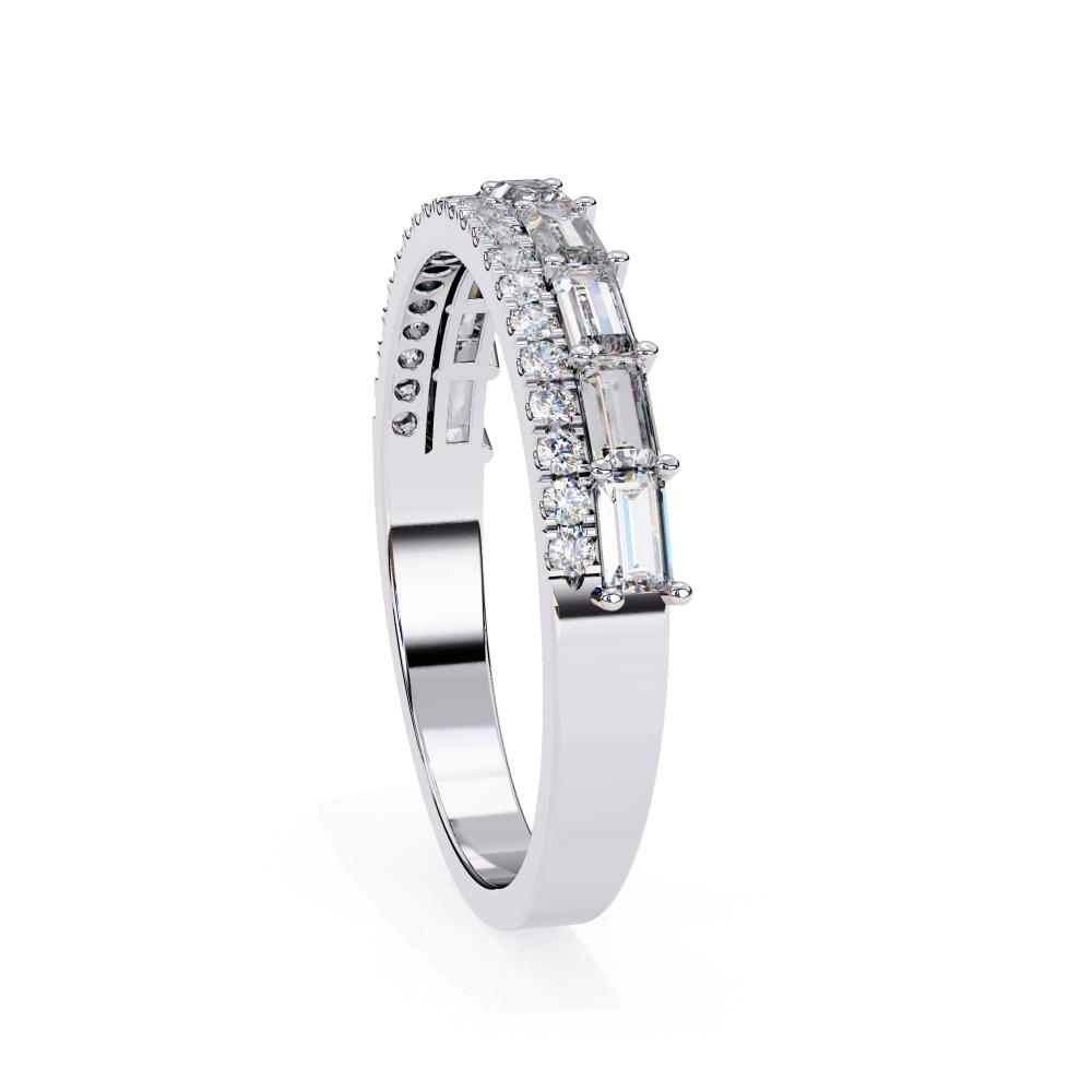 The Abigail Baguette & Round Half Eternity Wedding Band