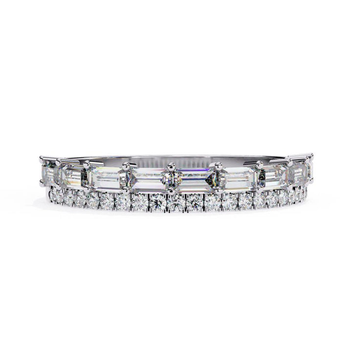 The Abigail Baguette & Round Half Eternity Wedding Band