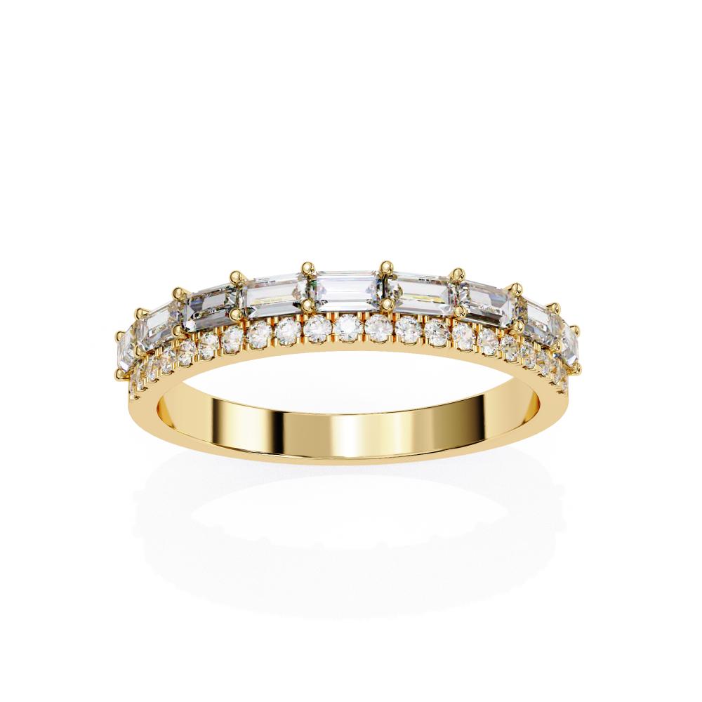 The Abigail Baguette & Round Half Eternity Wedding Band