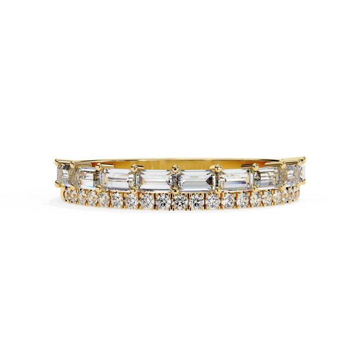 The Abigail Baguette & Round Half Eternity Wedding Band