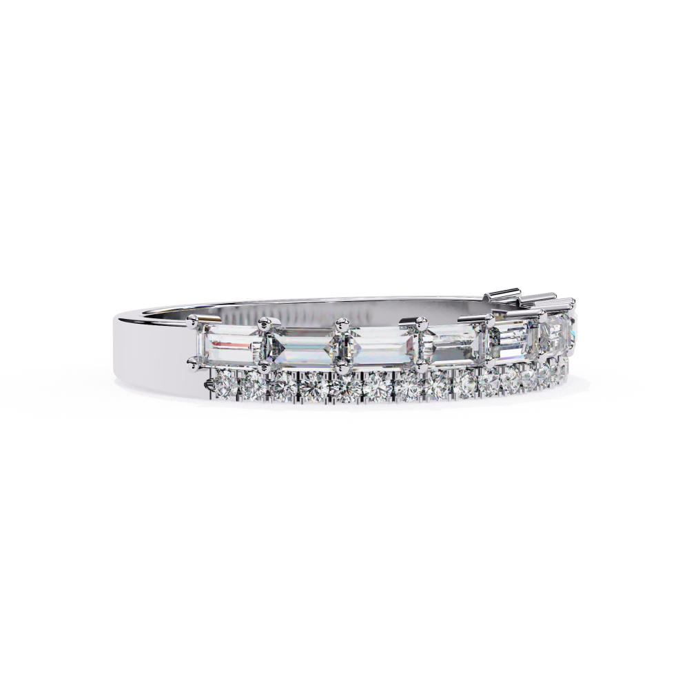 The Abigail Baguette & Round Half Eternity Wedding Band