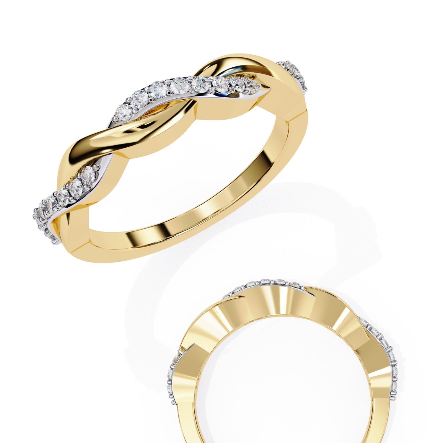 The Abi Swirl Half Eternity Wedding Band