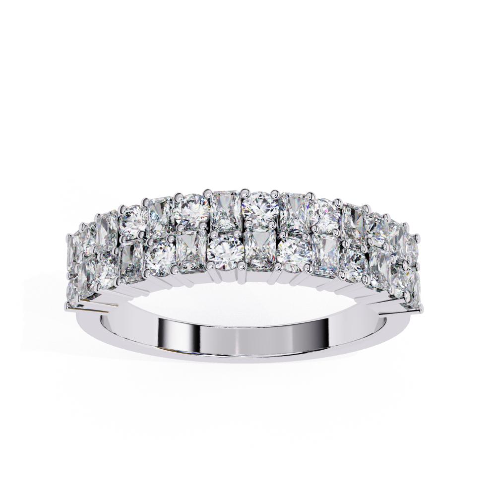 The Esber Round & Radiant Half Eternity Wedding Band