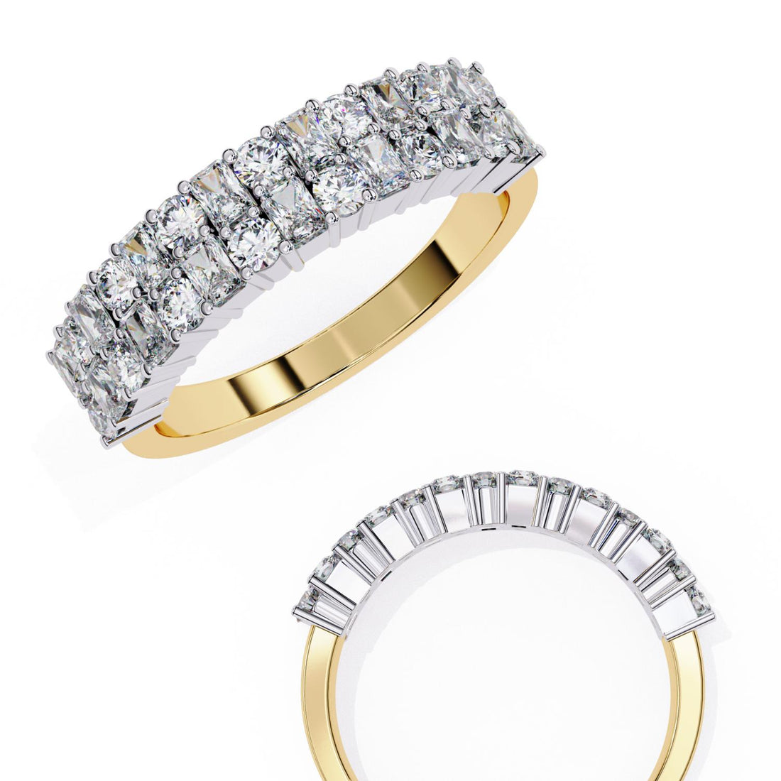 The Esber Round & Radiant Half Eternity Wedding Band