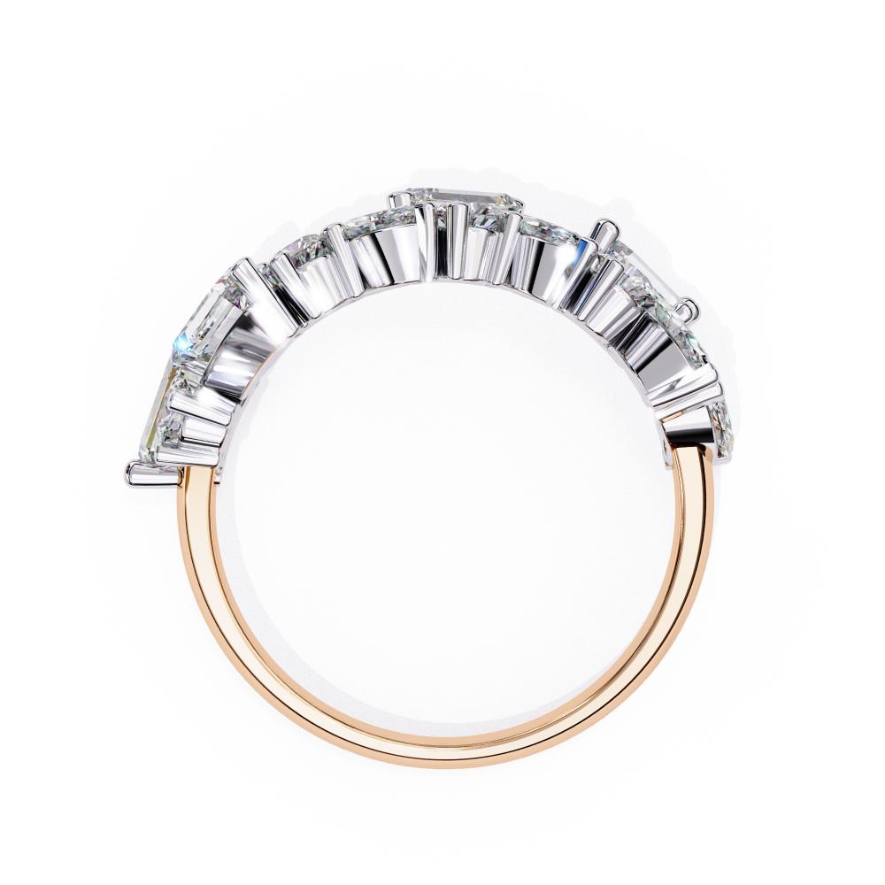 The Janee Multi Shape Stone Half Eternity Wedding Band