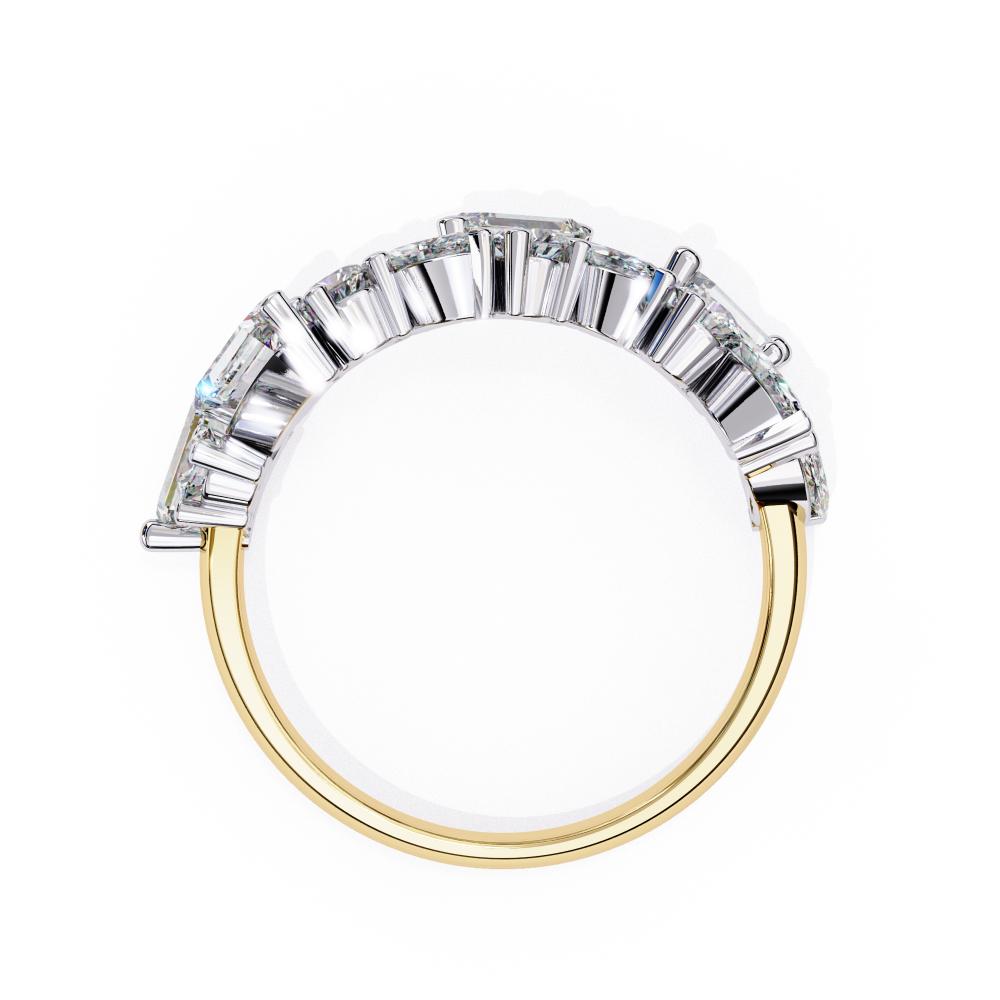 The Janee Multi Shape Stone Half Eternity Wedding Band