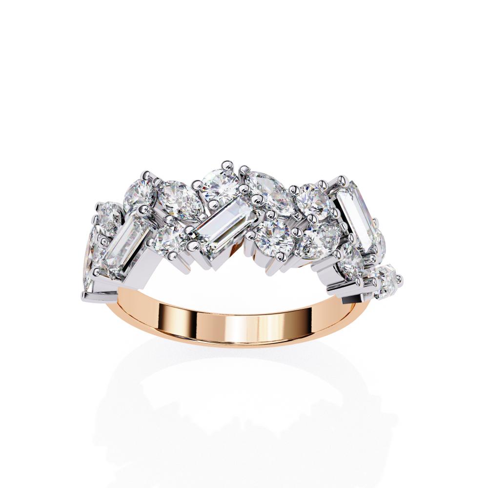 The Janee Multi Shape Stone Half Eternity Wedding Band