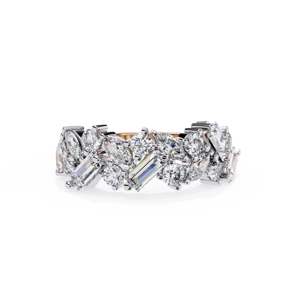 The Janee Multi Shape Stone Half Eternity Wedding Band