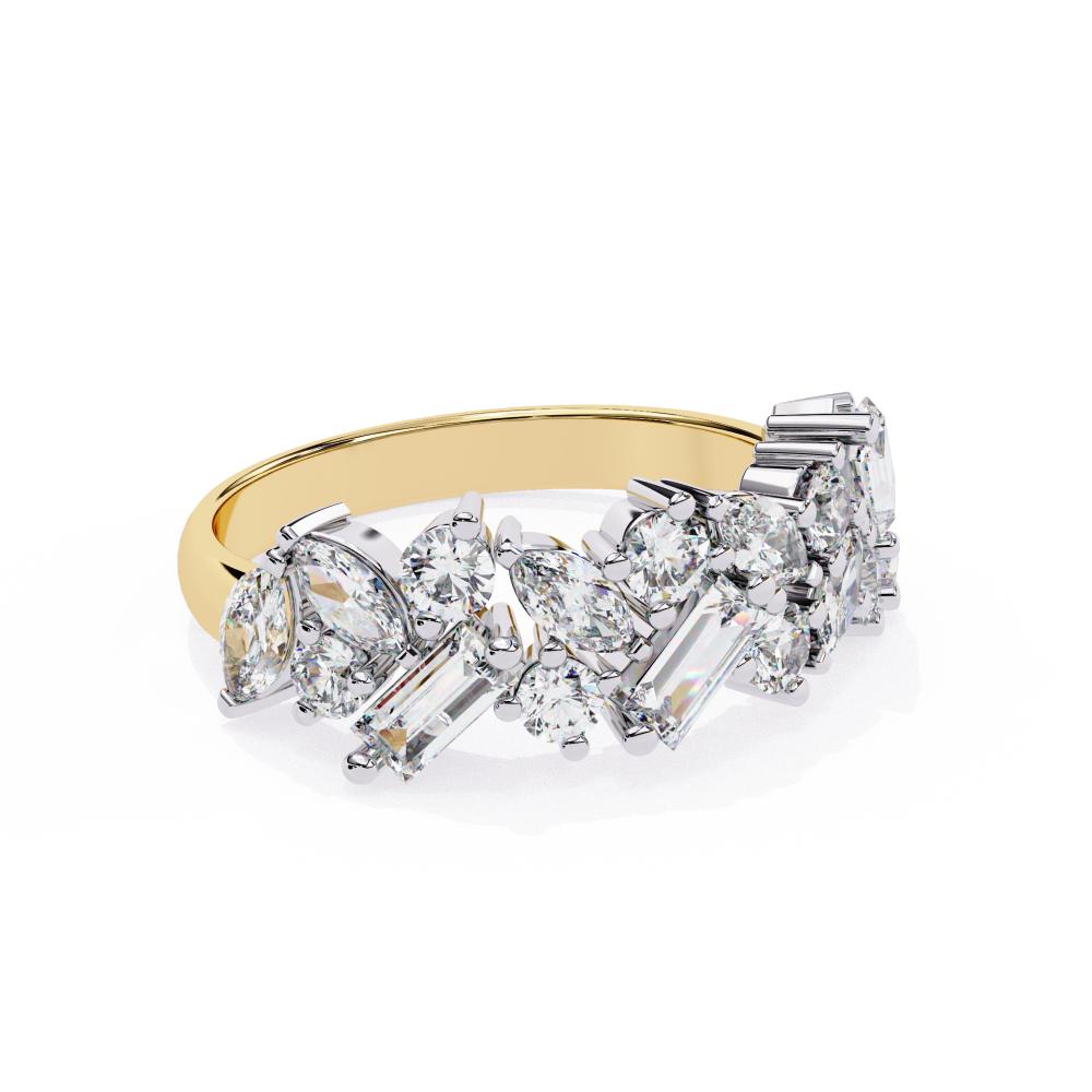 The Janee Multi Shape Stone Half Eternity Wedding Band