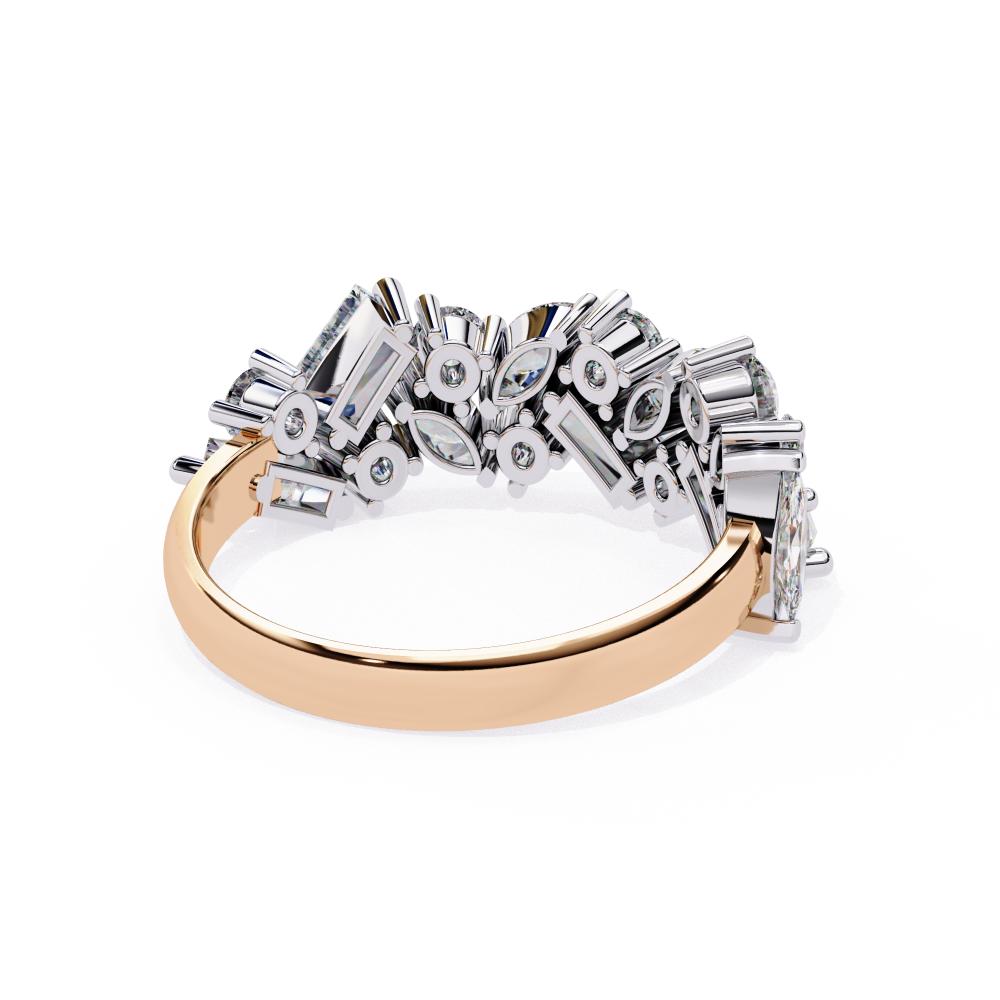 The Janee Multi Shape Stone Half Eternity Wedding Band