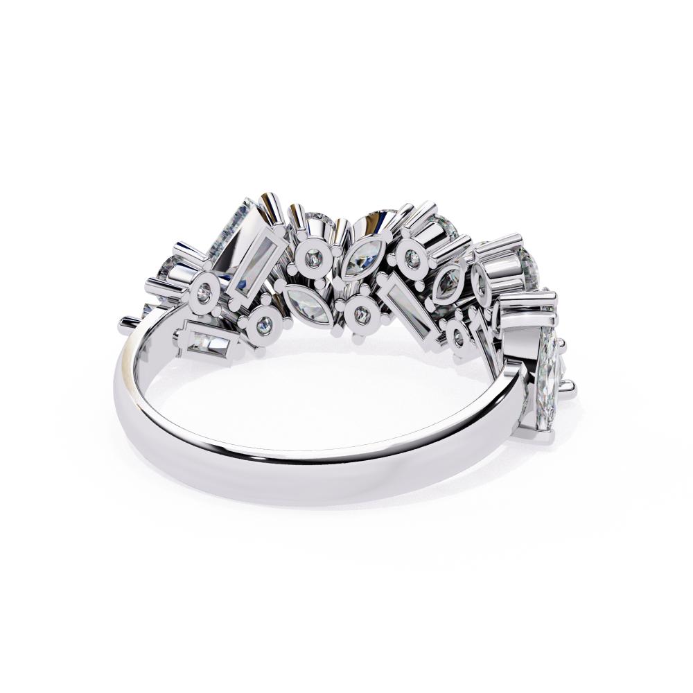 The Janee Multi Shape Stone Half Eternity Wedding Band