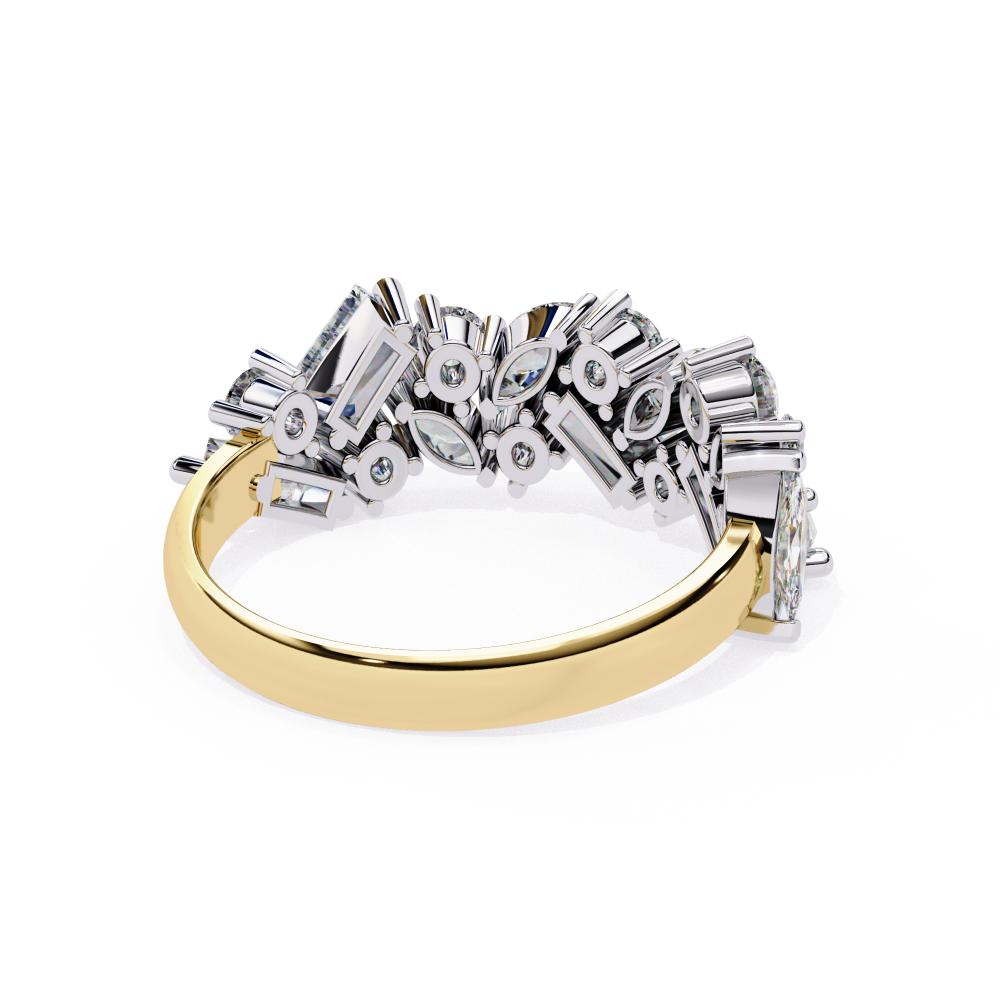 The Janee Multi Shape Stone Half Eternity Wedding Band