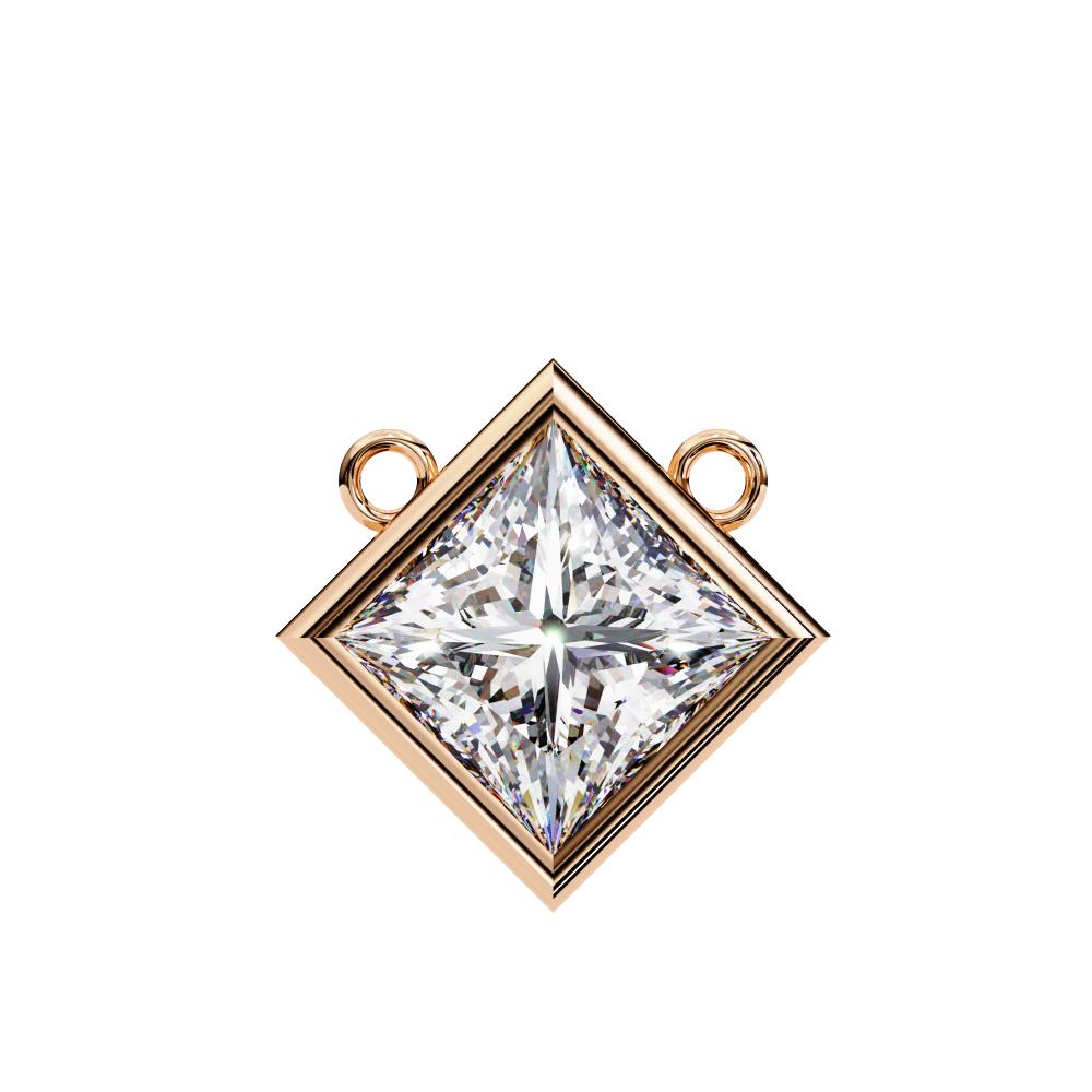 The Olivia Princess Bezel Set Solitaire Pendant With Chain