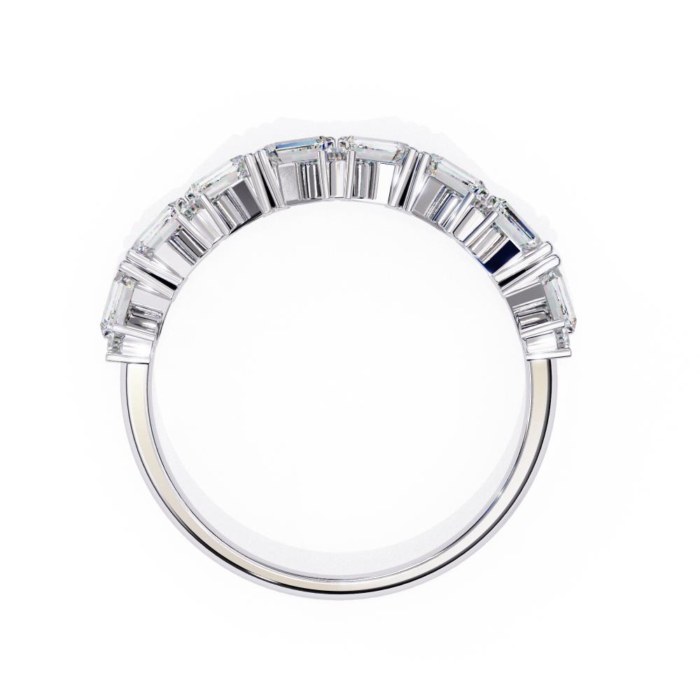 The Autin Spiral Baguette & Round Half Eternity Wedding Band