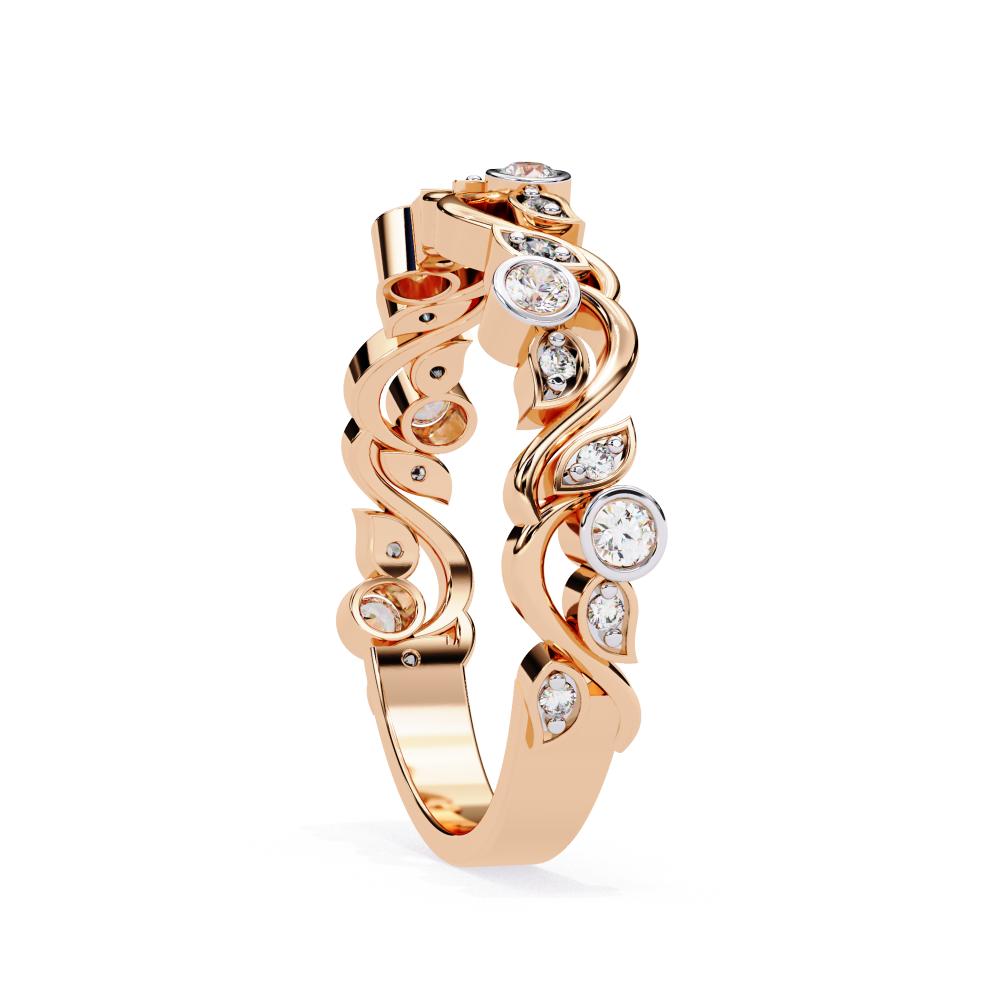 The Leah Floral Bezel Set Half Eternity Wedding Band