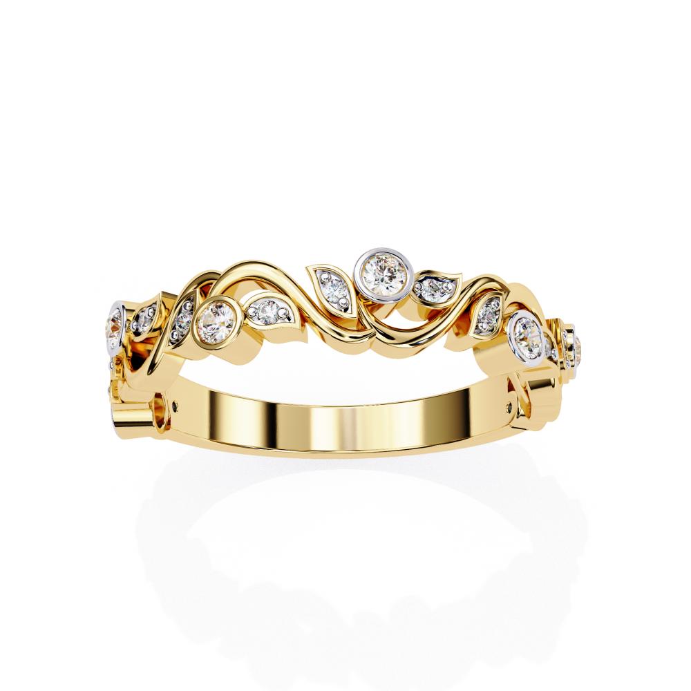 The Leah Floral Bezel Set Half Eternity Wedding Band