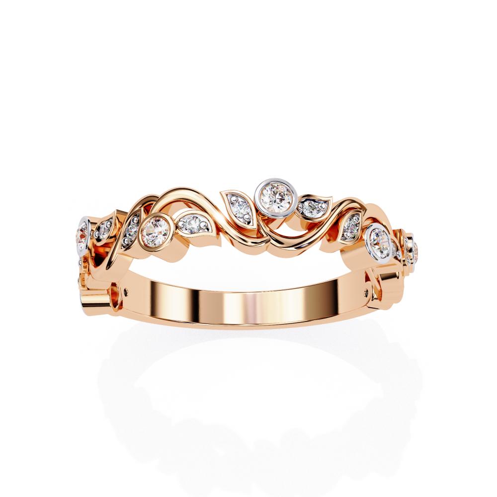 The Leah Floral Bezel Set Half Eternity Wedding Band