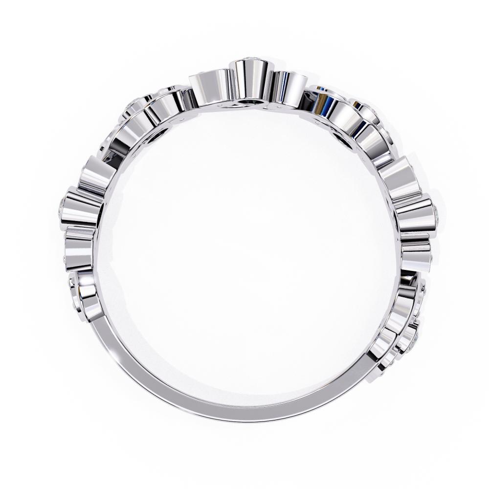 The Leah Floral Bezel Set Half Eternity Wedding Band