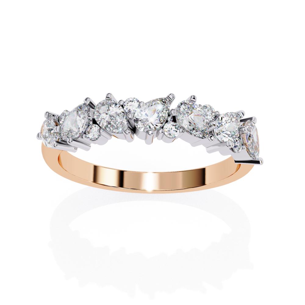 The Konstance Pear & Round Half Eternity Wedding Band