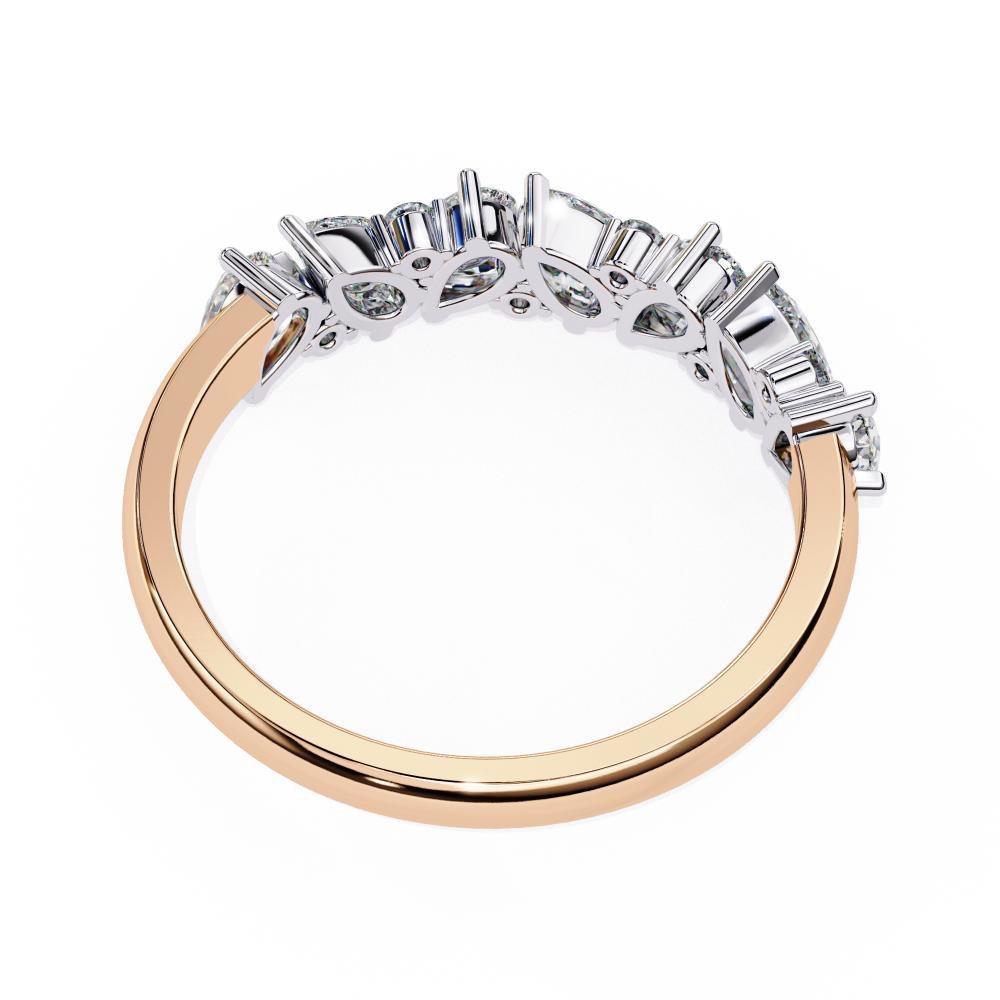 The Konstance Pear & Round Half Eternity Wedding Band