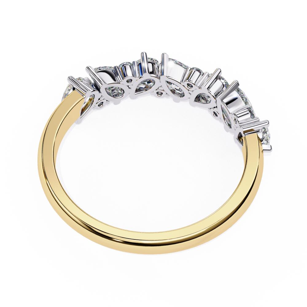 The Konstance Pear & Round Half Eternity Wedding Band