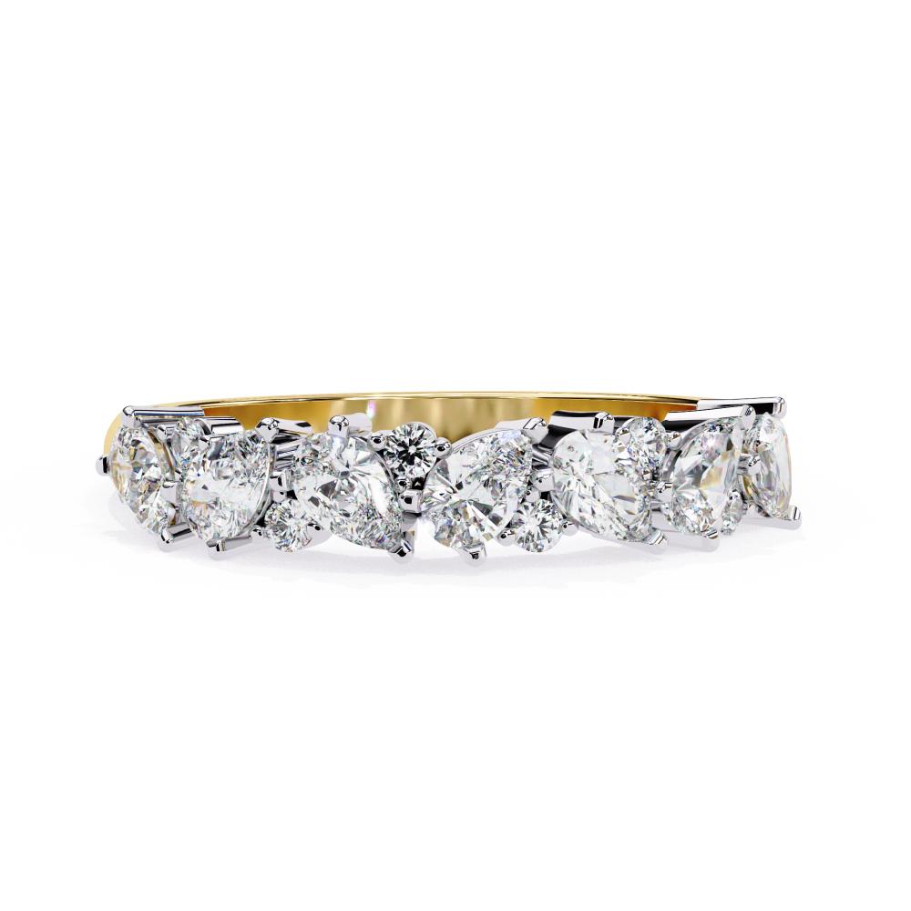 The Konstance Pear & Round Half Eternity Wedding Band