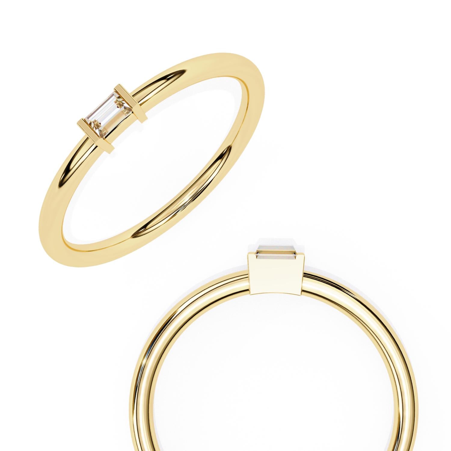 The Silvia Baguette Bar Set Wedding Band