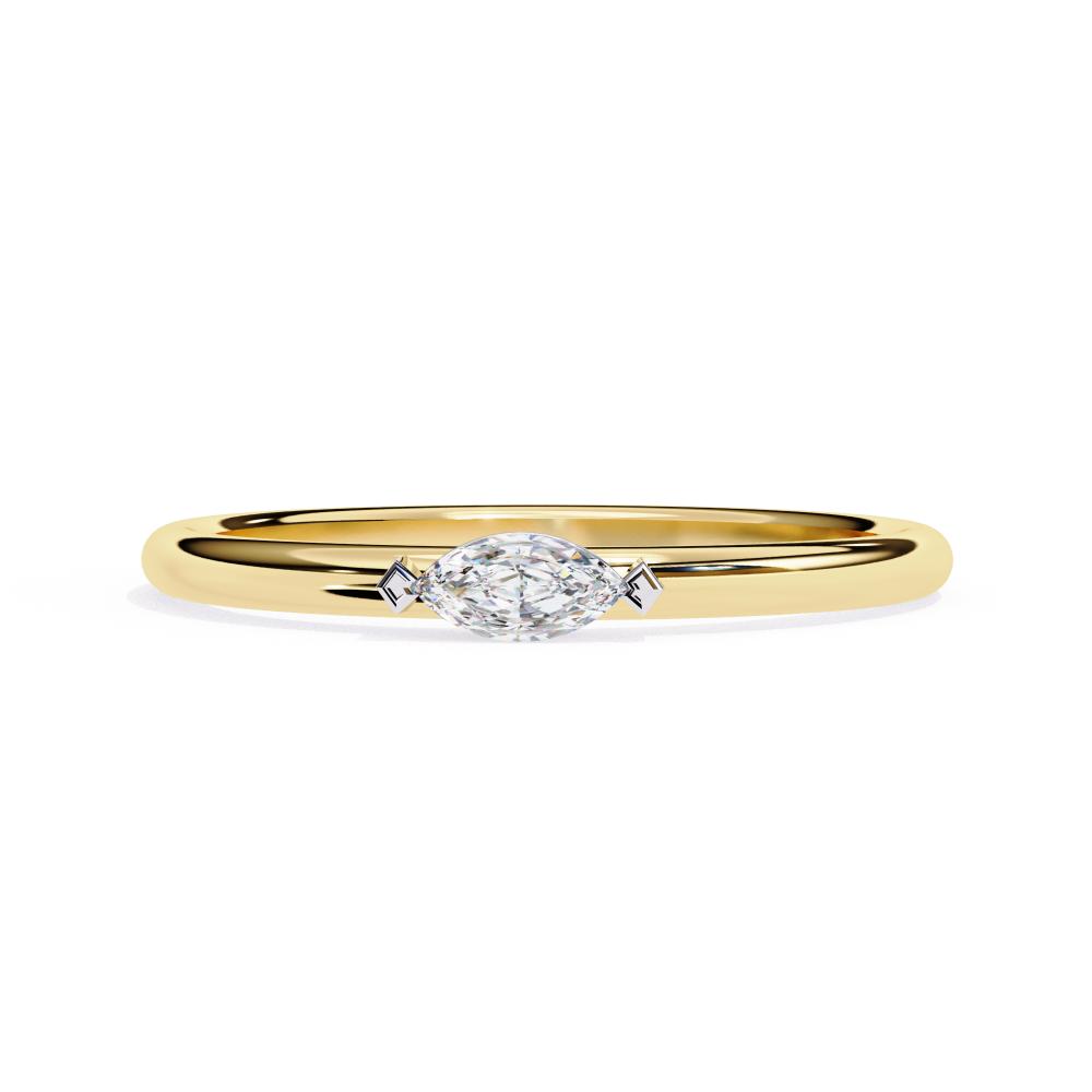 The Silvia Marquise Bar Set Wedding Band