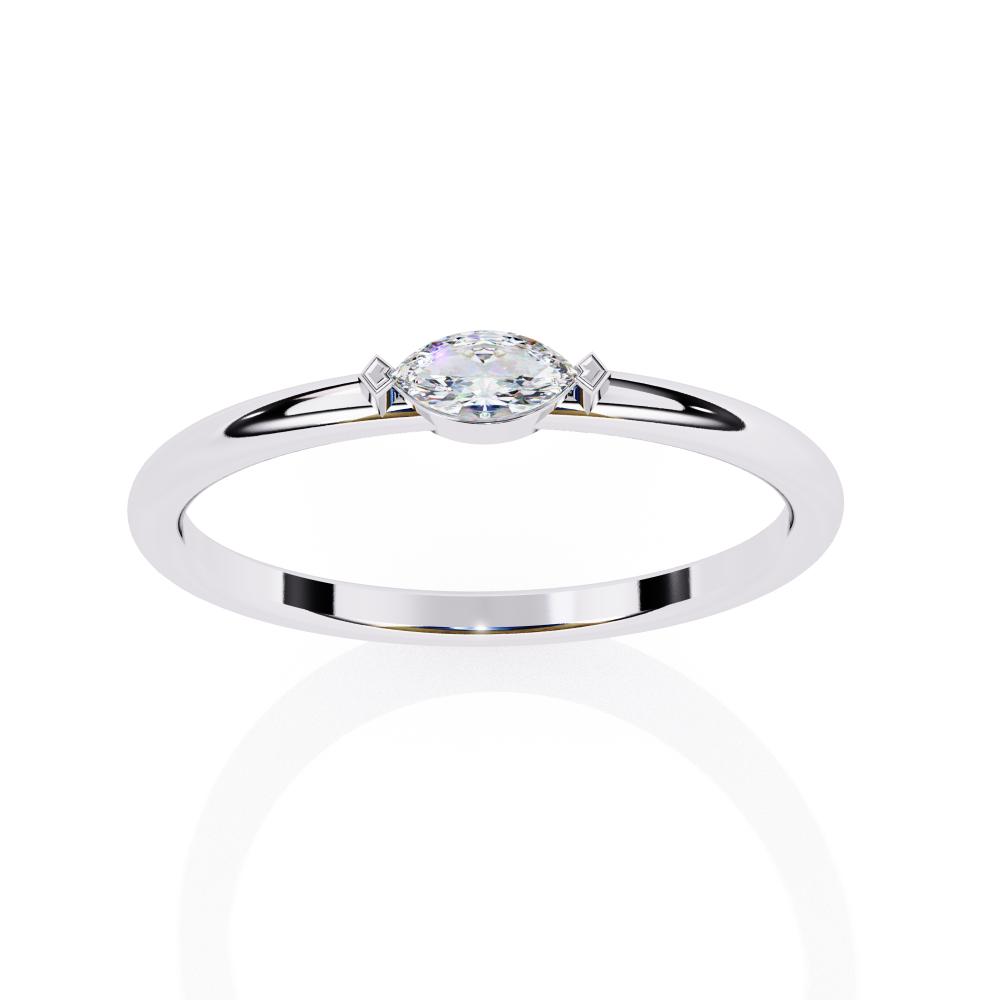 The Silvia Marquise Bar Set Wedding Band