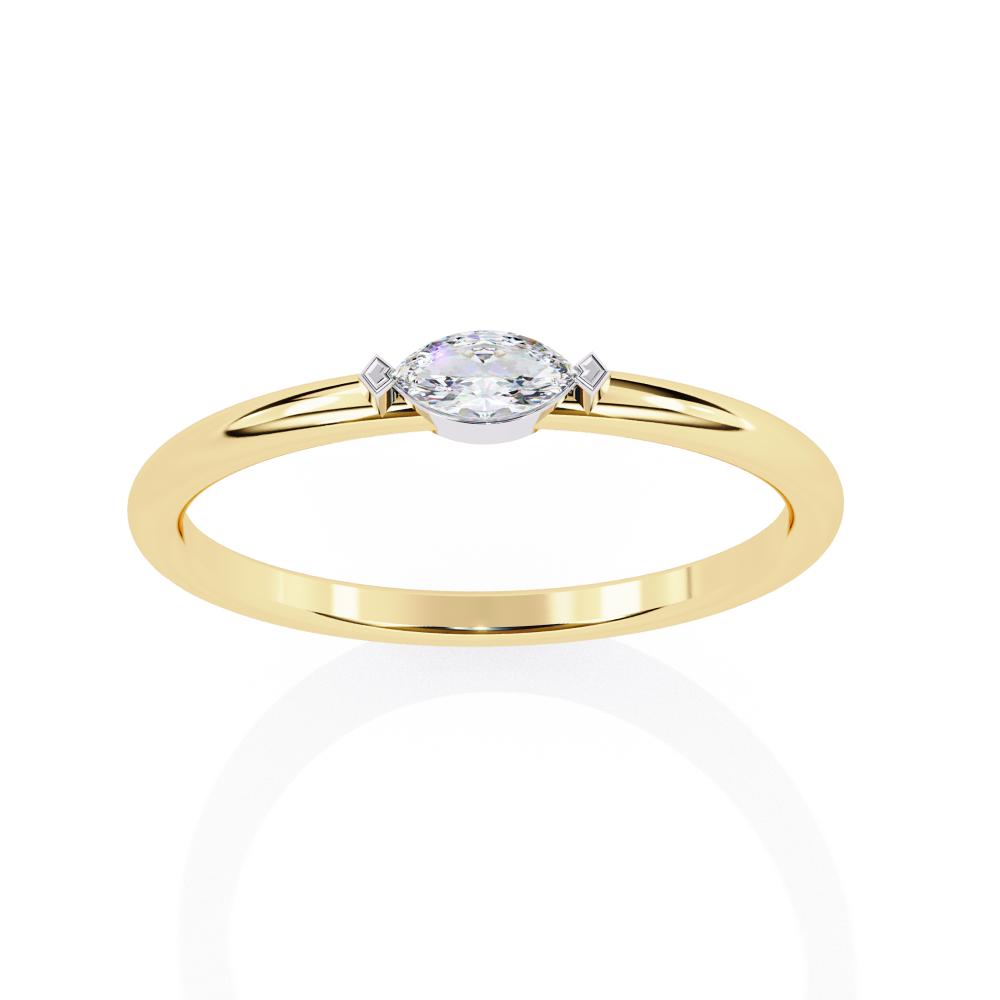 The Silvia Marquise Bar Set Wedding Band