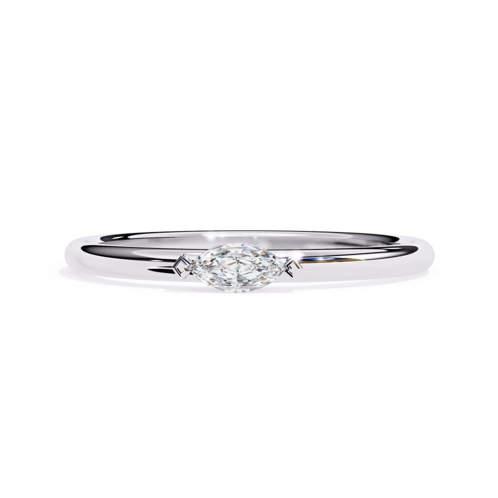 The Silvia Marquise Bar Set Wedding Band