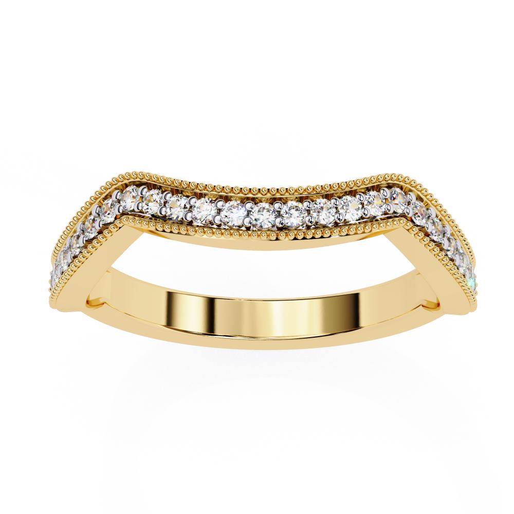 The Mesa Spiral Milgrain Half Eternity Wedding Band