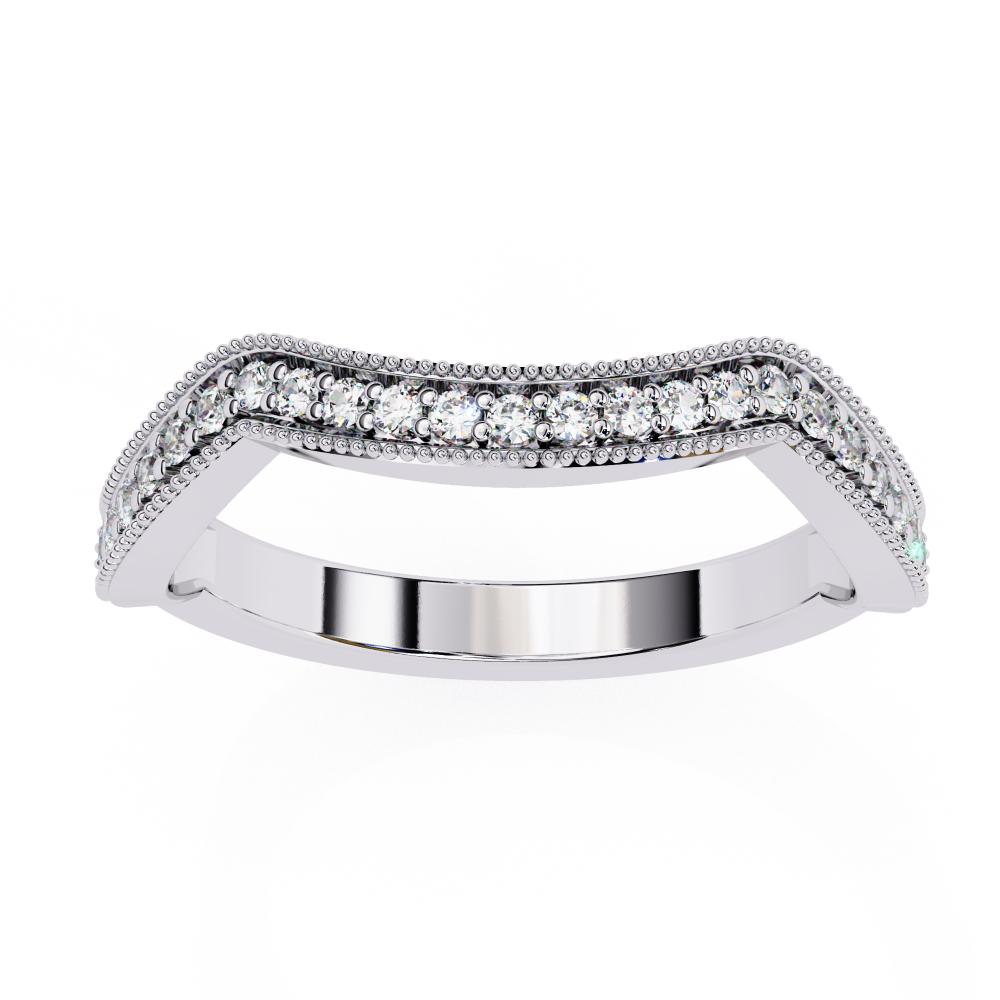 The Mesa Spiral Milgrain Half Eternity Wedding Band