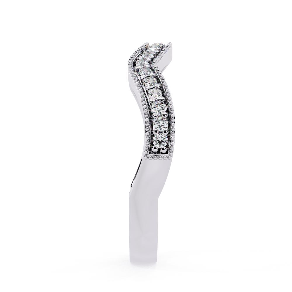 The Mesa Spiral Milgrain Half Eternity Wedding Band