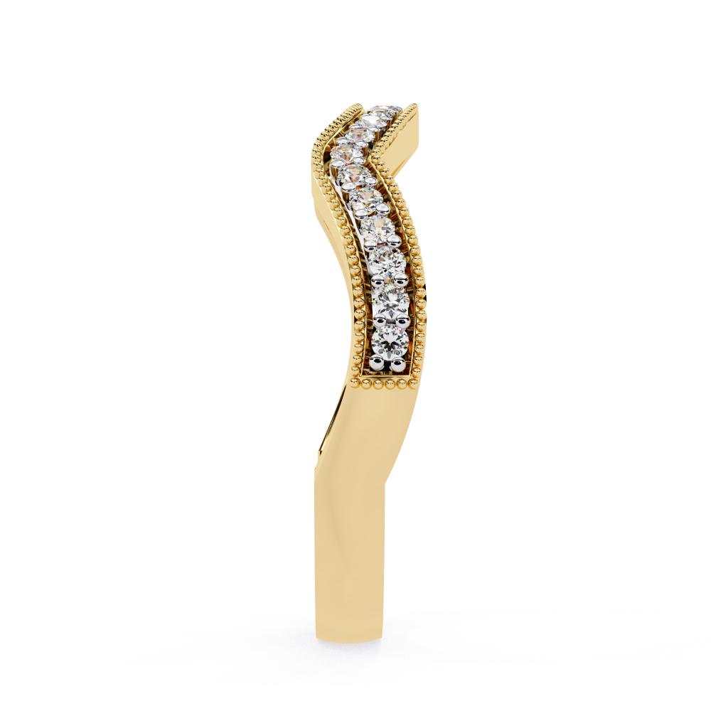 The Mesa Spiral Milgrain Half Eternity Wedding Band