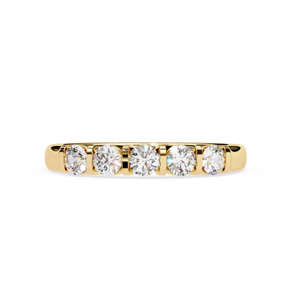 The Dela Round 5 Stone Bar Set Wedding Band