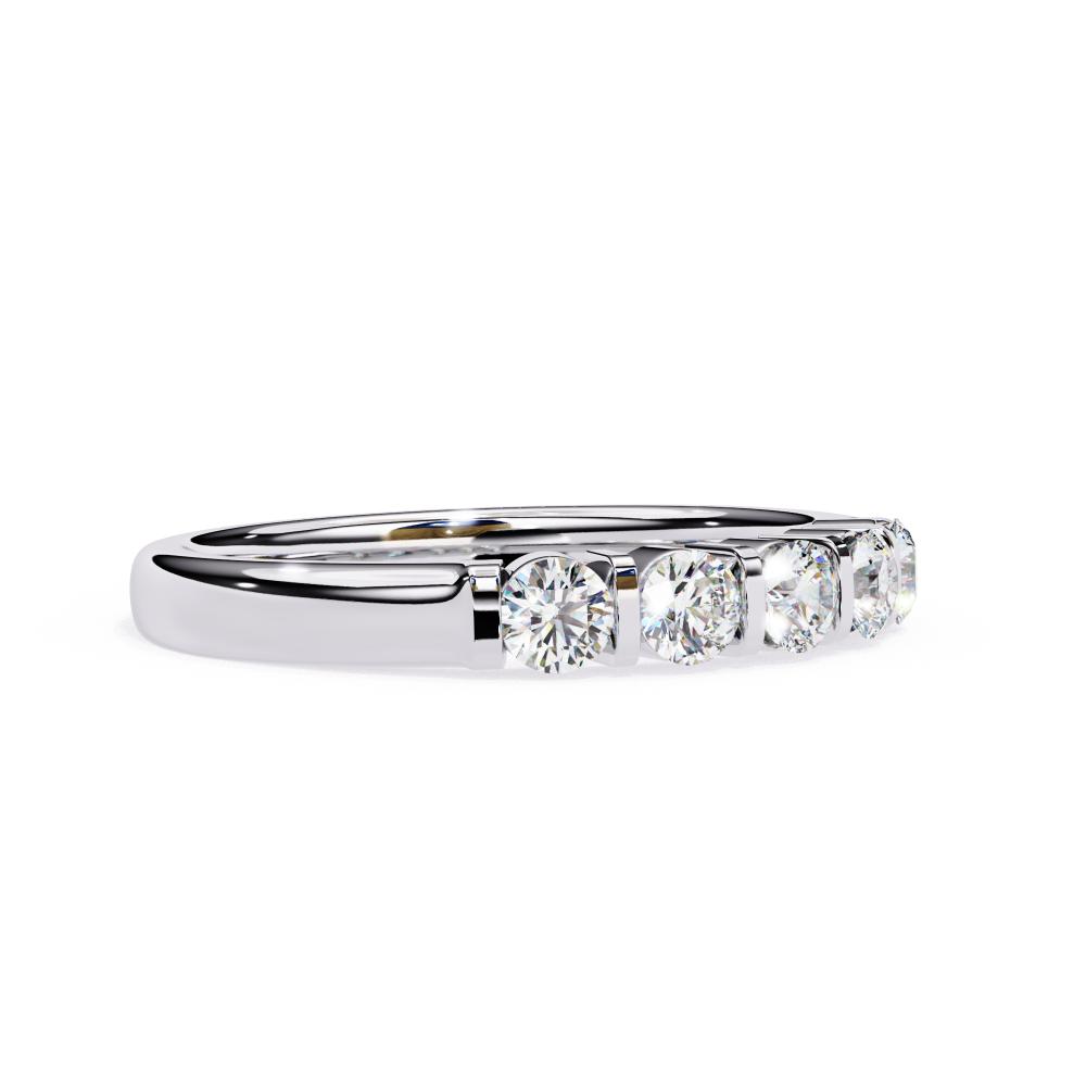 The Dela Round 5 Stone Bar Set Wedding Band