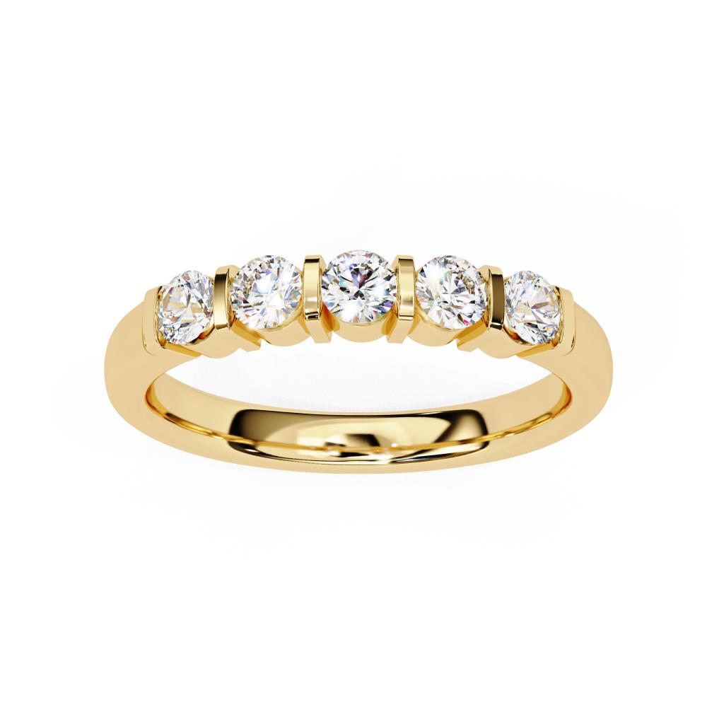 The Dela Round 5 Stone Bar Set Wedding Band