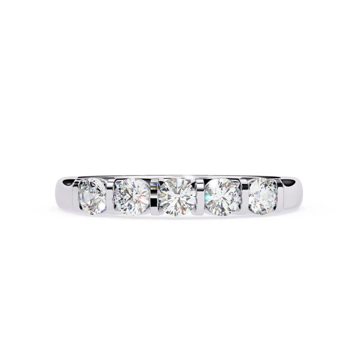 The Dela Round 5 Stone Bar Set Wedding Band