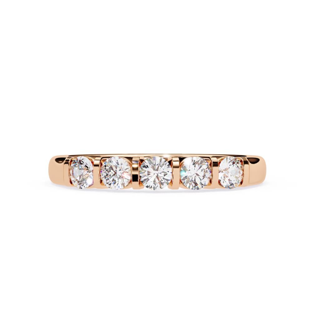 The Dela Round 5 Stone Bar Set Wedding Band